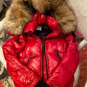 SAM. Blake Fur-Trim Short Down Coat. Size Med